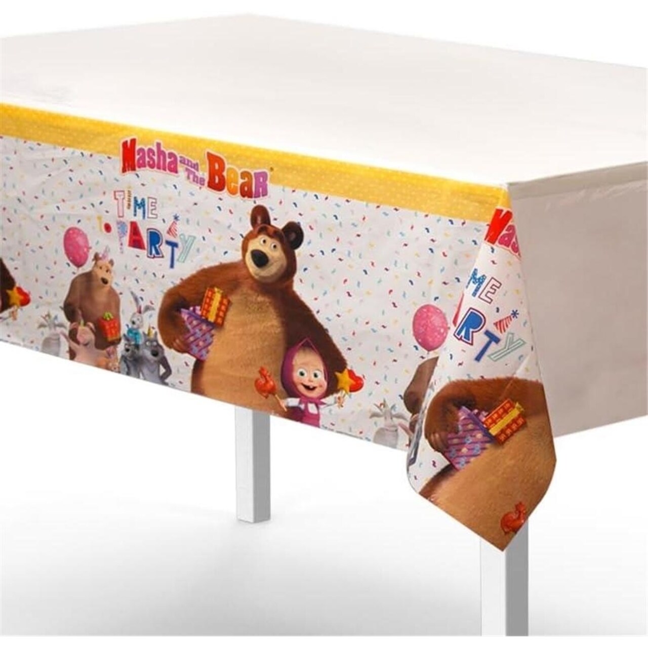 Mighty Mojo Masha And The Bear Table Cloth Kids Party Decor Durable 54X84